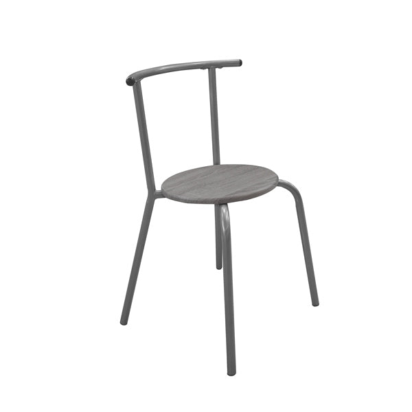 Juego de comedor LFDT09, estructura de madera aglomerada en acabado tonos gris y metal, medida de mesa 110l x 70w x 75h cm, medida de silla 41l x 42w x 72h