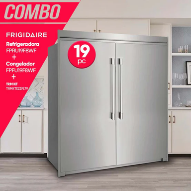 Gemelas FRIGIDAIRE Refrigeradora FPRU19F8WF + Congelador FPFU19F8WF + TRIM KIT TRMKTEZ2FL79