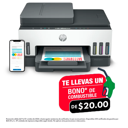 Impresora Multifuncional HP Smart Tank 750 Wi-Fi, Bluetooth