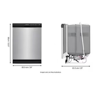 Lavaplatos empotrable 24" FFCD2413US Frigidaire mandos visible, acero inoxidable
