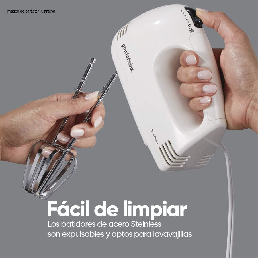 Batidora manual PS62509R Protor Silex 100W 5 velocidades color blanco