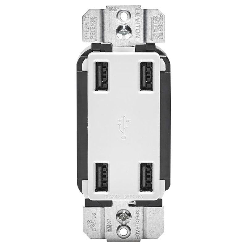 Leviton Tomacorriente Doble 4-Port Cargador USB Us