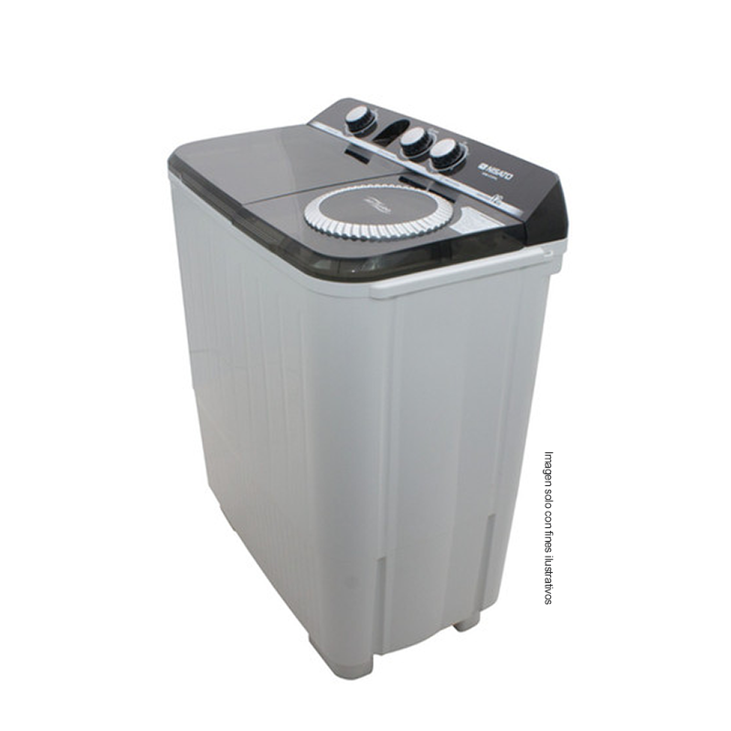 Lavadora Semiautomática, 12 kg, NWM-1210XL, Nisato, Doble tina con bomba de expulsión, Color blanco