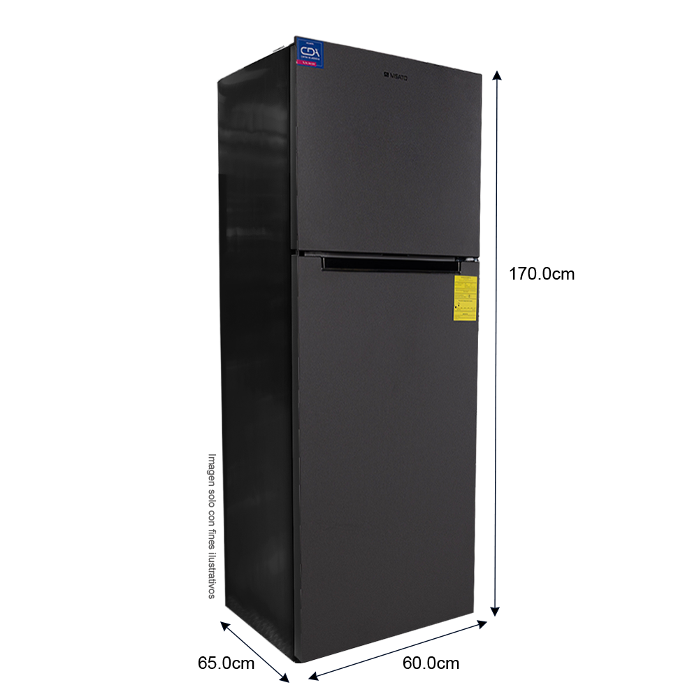 Refrigeradora NISATO 12.2pc NRF-317SSMH Top Mount, acero inoxidable
