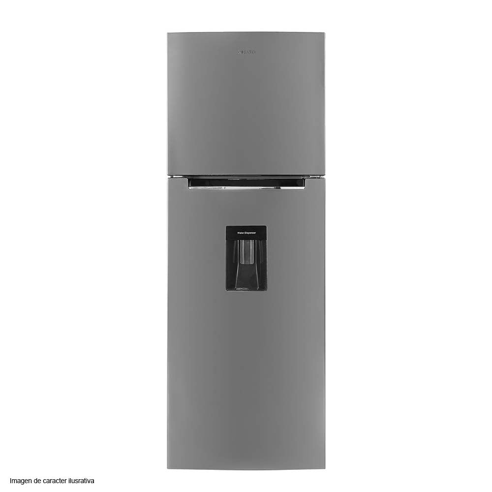 Refrigeradora 11.7pc Top Mount NRF-318SSWDMH  Nisato con dispensador de agua color acero inoxidable