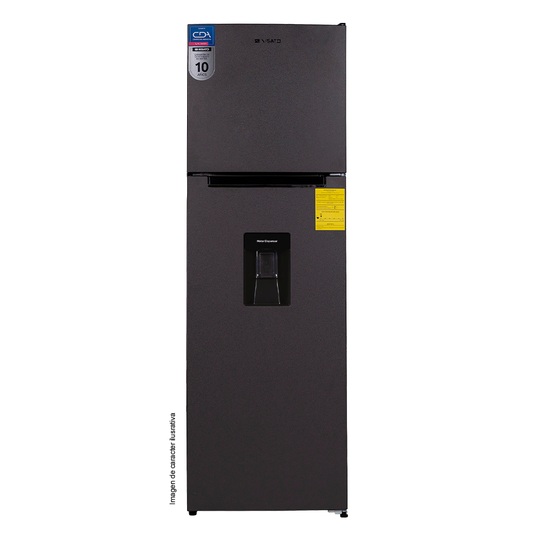 Refrigeradora 11.7pc Top Mount NRF-318SSWDMH Nisato con dispensador de agua color acero inoxidable