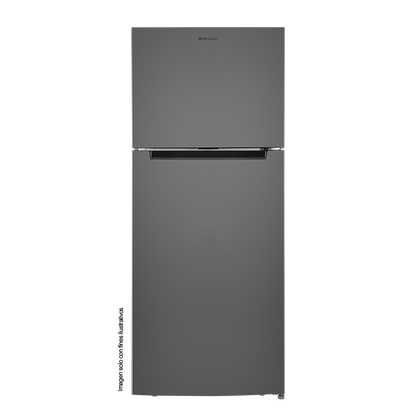 Refrigeradora Top Mount 14pc NRF-417SSMH, color gris, estantería vidrio templado