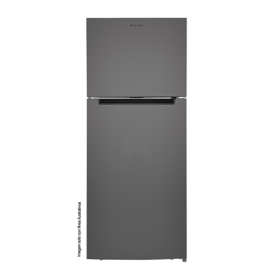 Refrigeradora Top Mount 14pc NRF-417SSMH, color gris, estantería vidrio templado
