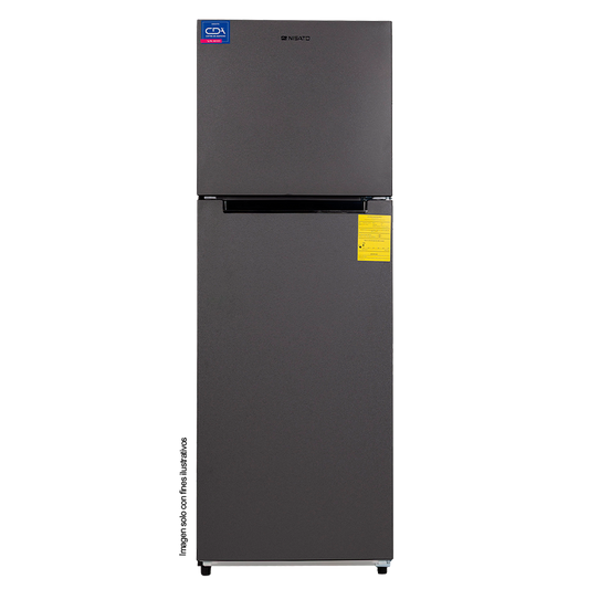 Refrigeradora Top Mount 14pc NRF-417SSMH, color gris, estantería vidrio templado