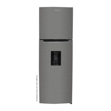 Refrigeradora 8.6pc NRF-288SWDHM Nisato, Top Mount color gris, bandeja de vidrio templado