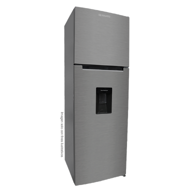 Refrigeradora 8.6pc NRF-288SWDHM Nisato, Top Mount color gris, bandeja de vidrio templado