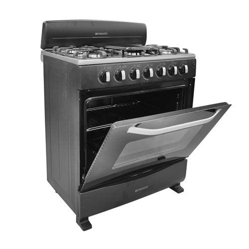 Estufa de 30" a gas NE-3035RELAF color negro Nisato