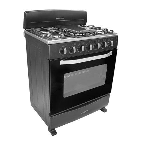 Estufa de 30" a gas NE-3035RELAF color negro Nisato