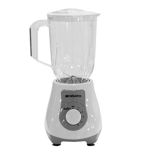 Licuadora, 1.5 litros, jarra plástica, NLI-639G, Nisato, blanco 450 watts cuchillas de acero inoxidable