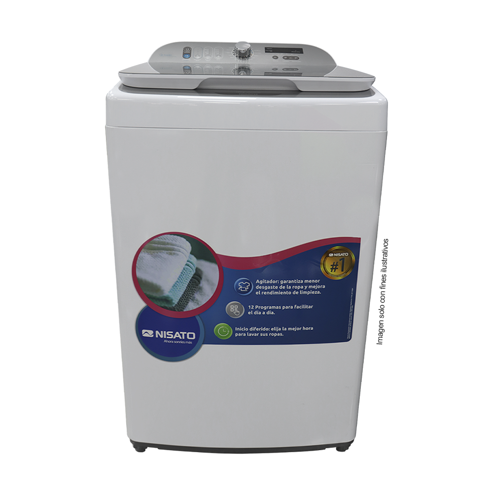 Lavadora automática 19kg NWMA-1901DM  Nisato, tambor de acero inoxidable