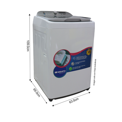 Lavadora automática 19kg NWMA-1901DM  Nisato, tambor de acero inoxidable
