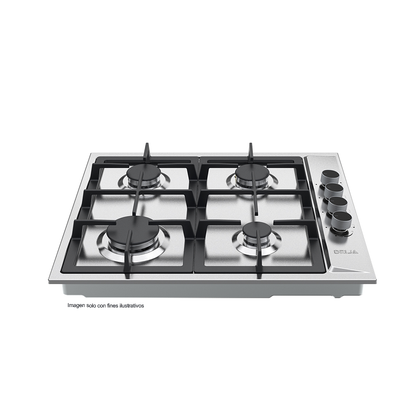 Estufa a gas 24" empotrable modelo Turin 60 Drija, 4 quemadores