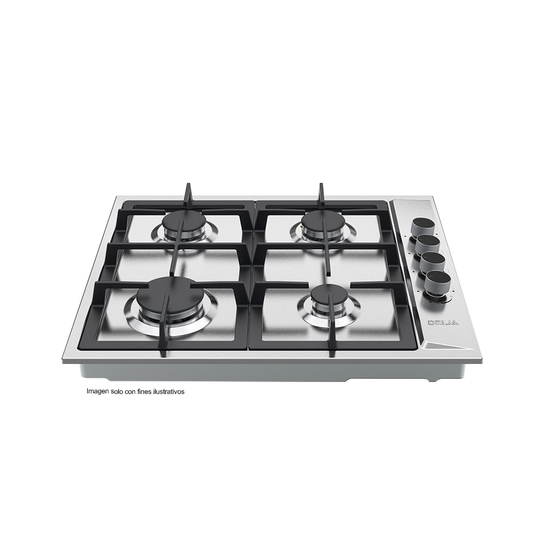 Estufa a gas 24" empotrable modelo Turin 60 Drija, 4 quemadores