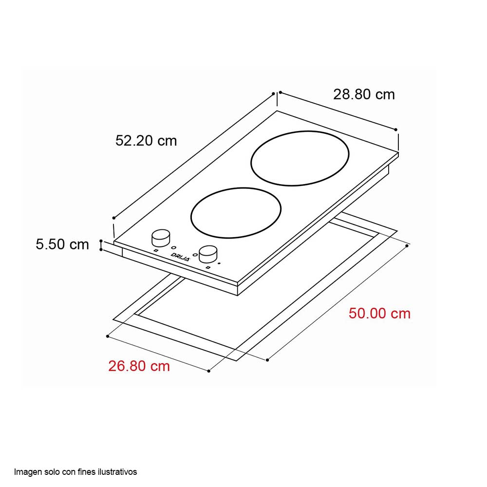 Estufa Bari 30 empotrable eléctrica Drija, vitrocerámica de alta calidad