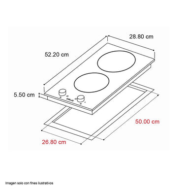 Estufa Bari 30 empotrable eléctrica Drija, vitrocerámica de alta calidad