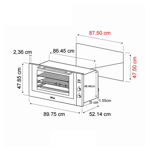 Horno eléctrico empotrable 36" America-90 Drija