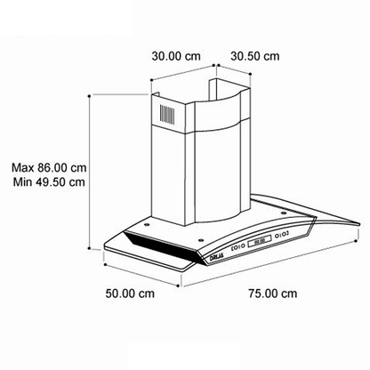 Extractor de grasa 30" DRIJA PRISMA TOUCH 76 filtro de aluminio