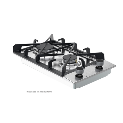 Estufa a gas Milan 30cm, 2 quemadores SABAF, acero inoxidable 304. encendido eléctrico. DRIJA