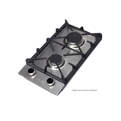 Estufa a gas Milan 30cm, 2 quemadores SABAF, acero inoxidable 304. encendido eléctrico. DRIJA