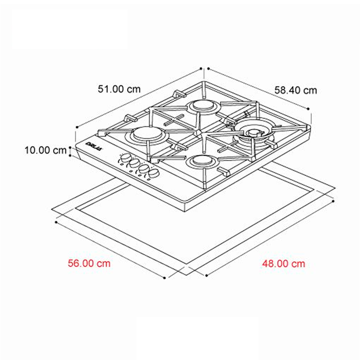 Estufa a gas de 24" TOSCANA 60 Pro Drija