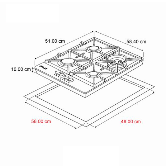 Estufa a gas de 24" TOSCANA 60 Pro Drija