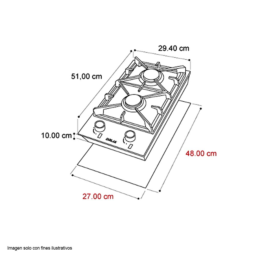 Estufa a gas 30" Milan 76 Drija, acero inoxidable