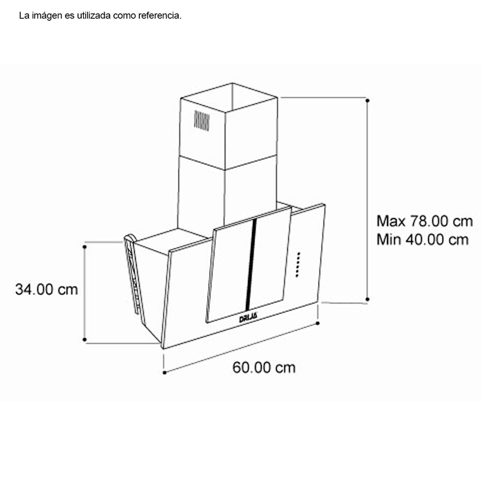 DRIJA EXTRACTOR DE GRASA  36"  CAMPANA PARED VETRO 90