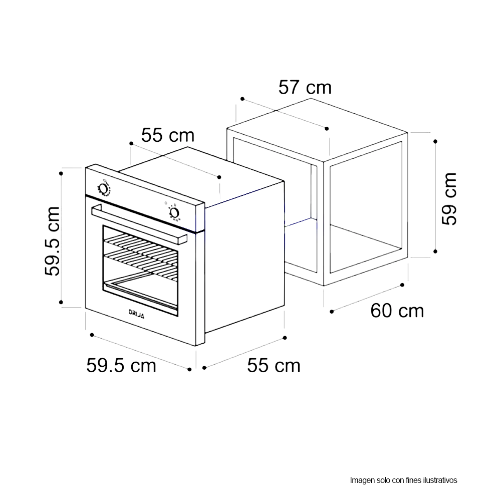 Horno Empotrable a gas de 24" Oceania 60 Drija