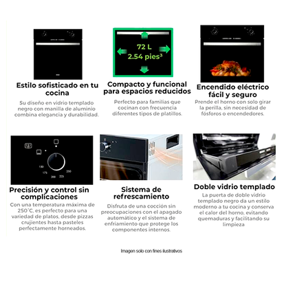 Horno Empotrable a gas de 24" Oceania 60 Drija