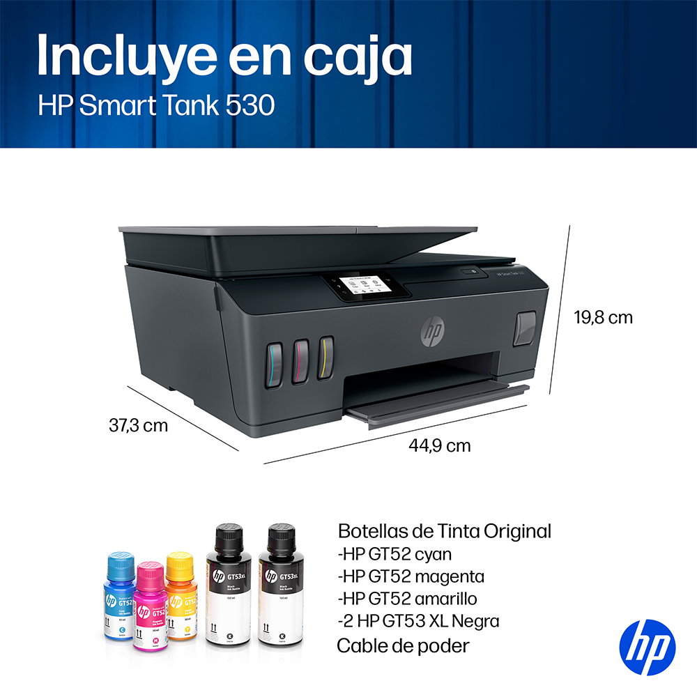 Impresora Multifuncional HP Smart Tank 530 Wi-Fi Bluettoth ADF