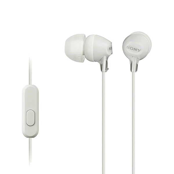 Audífonos Intraauriculares, 9 mm, MDR-EX15AP, Sony, Alámbricos, con Micrófono, Color Blanco