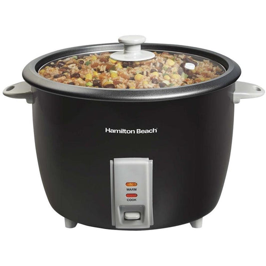 Olla eléctrica arrocera 30 tazas HB37550 Hamilton Beach color negro tazón antiadherente