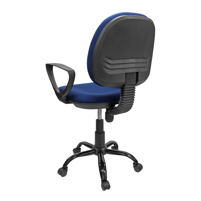 Silla secretaria DC-13 con brazos tela damasco color azul