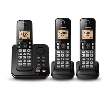 Panasonic KX-TGC363LAB Telefono Inalámbrico Negro 3 Auriculares