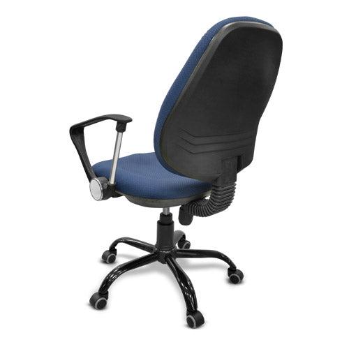 Silla ejecutiva DC-102 ergonómica tapizada con tela damasco color azul