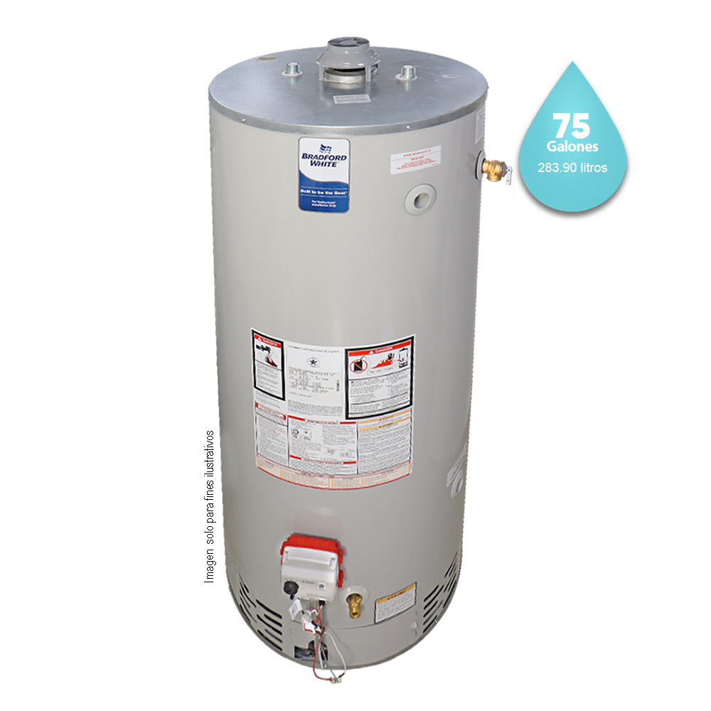 Calentador de agua a gas de 75 galones BRADFORD WHITE. RG-2-75H6X