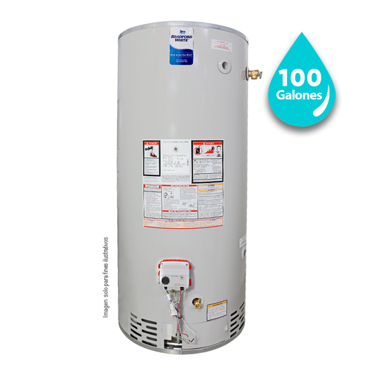Calentador de agua a gas de 100gl. RG-2-100H6 BRADFORD WHITE
