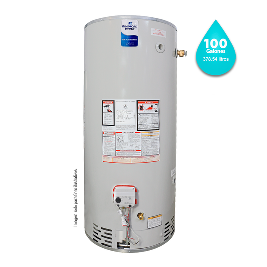 Calentador de agua a gas de 100gl. RG-2-100H6 BRADFORD WHITE