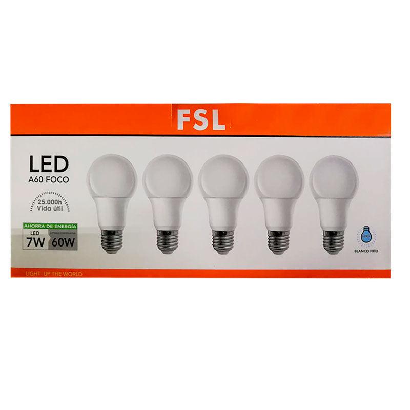 Fsl Bombillo LED Luz Blanca 5W, A60 6500K Fsl