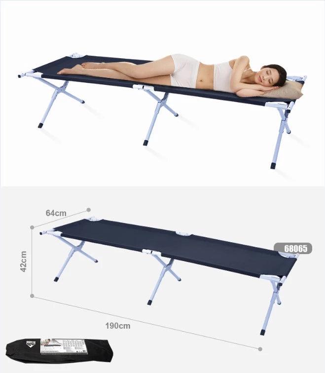 CAMA PLEGABLE PARA ACAMPAR, MODELO 68065 MEDIDAS 75" X 25" X 16.5"/1.90M X 64CM X 4