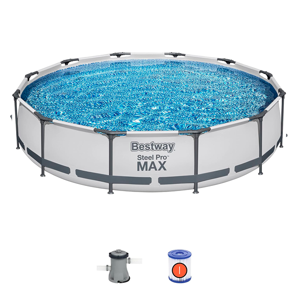 Piscina con marco de metal 56417 BESTWAY incluye bomba y filtro 12 pies x 30cm