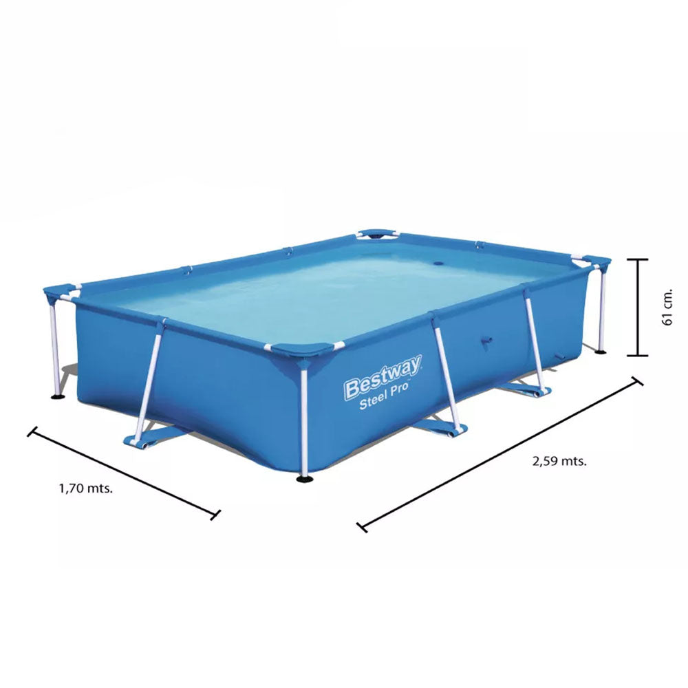 Piscina 56403 BESTWAY con marco de metal forma rectangular
