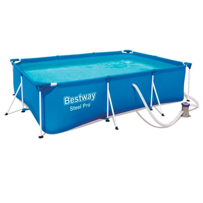 PISCINA RECTANGULAR CON ESTRUCTURA DE METAL MODELO 56412, MEDIDAS 118"X79"X26" / 3.00 X 2.01 X 0.66 METROS