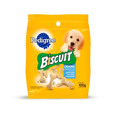 PEDIGREE PUPPY MINI BISCUIT 100 GR. DELICIOSA GALLETA ENRIQUECIDA CON CALCIO QUE AY