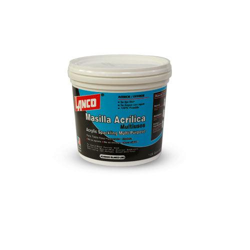 Masilla acrílica 1/4 Lanco blanco liso acabado reparación